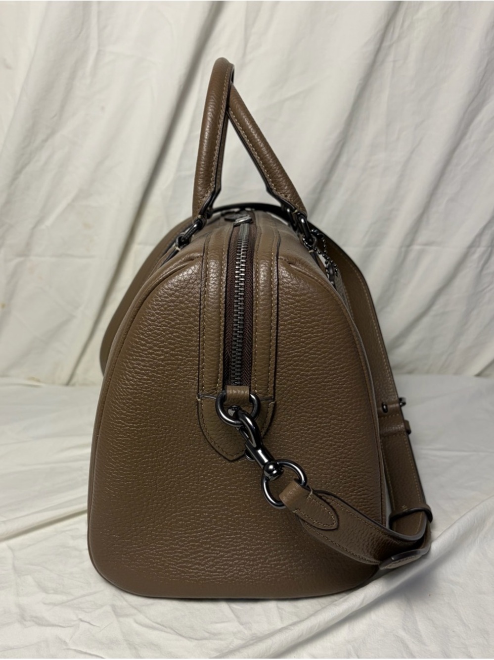 Coach Rowan Large Satchel Pebbled Leather Dark Stone - Crossbody Bag CV 960 - Picture 3 of 8
